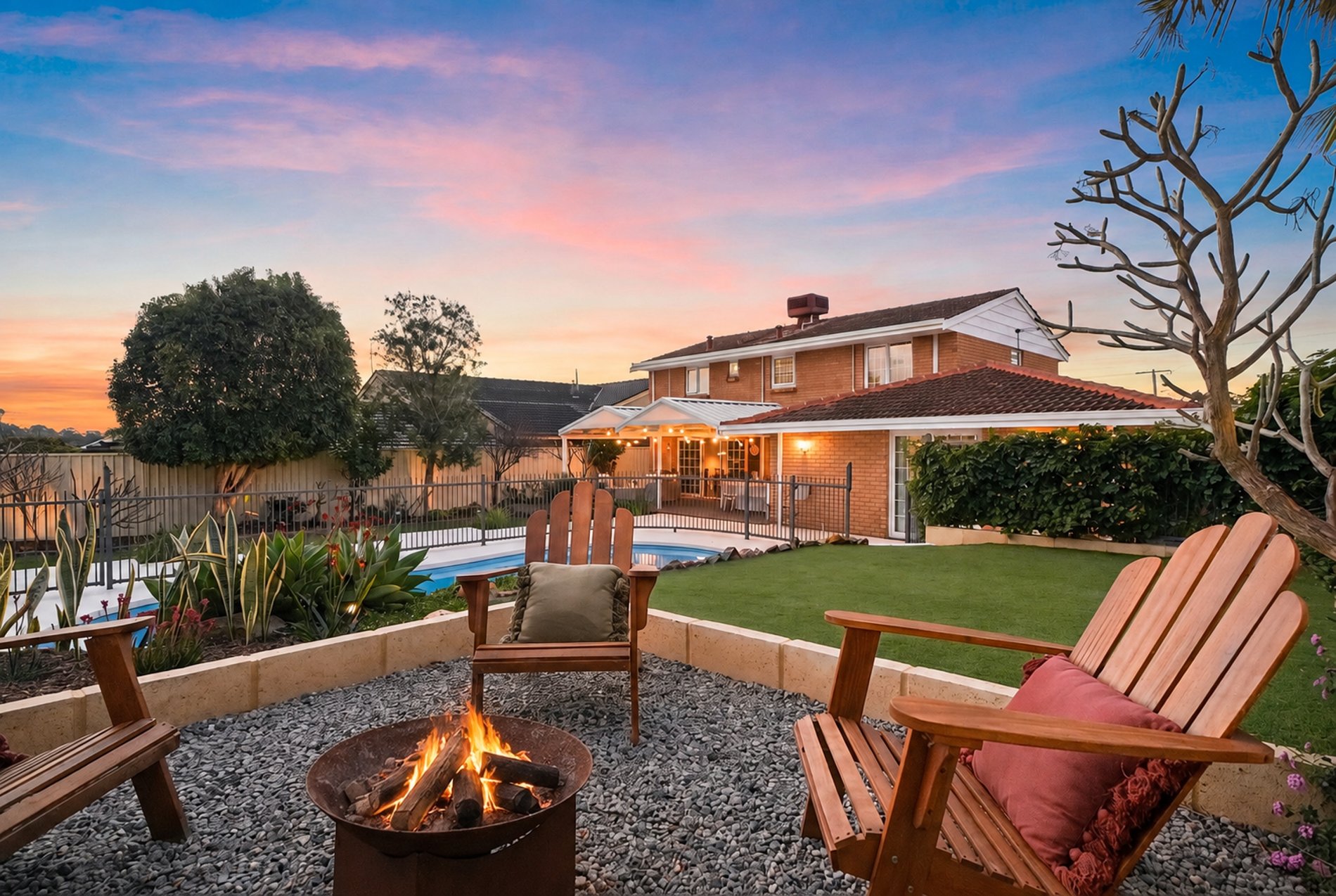 Resort-style backyard at 14 Camelot Street, Carine